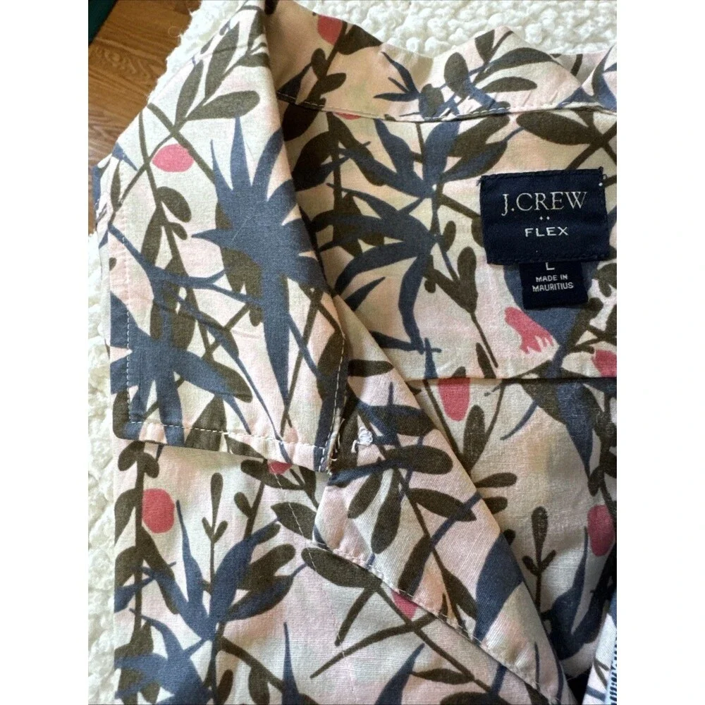 Lot Of 3 J. Crew Flex Cotton Button Shirt Mens Large floral Nice Patterns